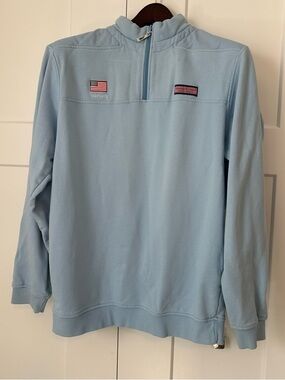 Vineyard Vines Men’s Light Blue Quarter-Zip Boston Pullover